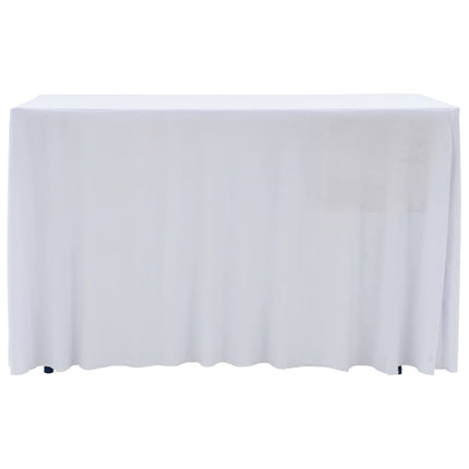 strækbare bordduge med skørt 2 stk. 183 x 76 x 74 cm hvid