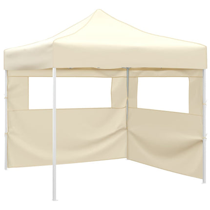 foldbart telt med 2 vægge 291x291x315 cm cremefarvet
