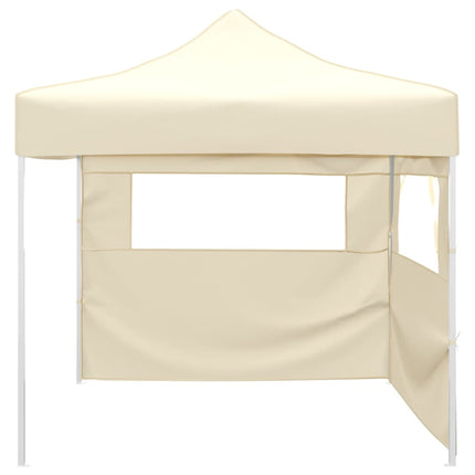 foldbart telt med 2 vægge 291x291x315 cm cremefarvet