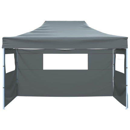 foldbart telt med 3 sidevægge 431x291x315 cm antracitgrå
