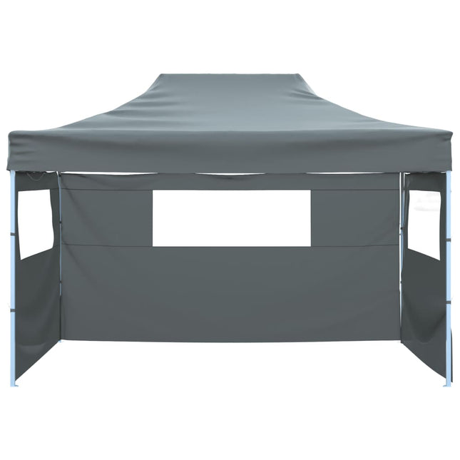 foldbart telt med 3 sidevægge 431x291x315 cm antracitgrå