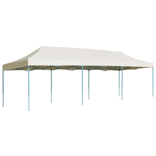 foldbart pop op-festtelt 3x9 m cremefarvet