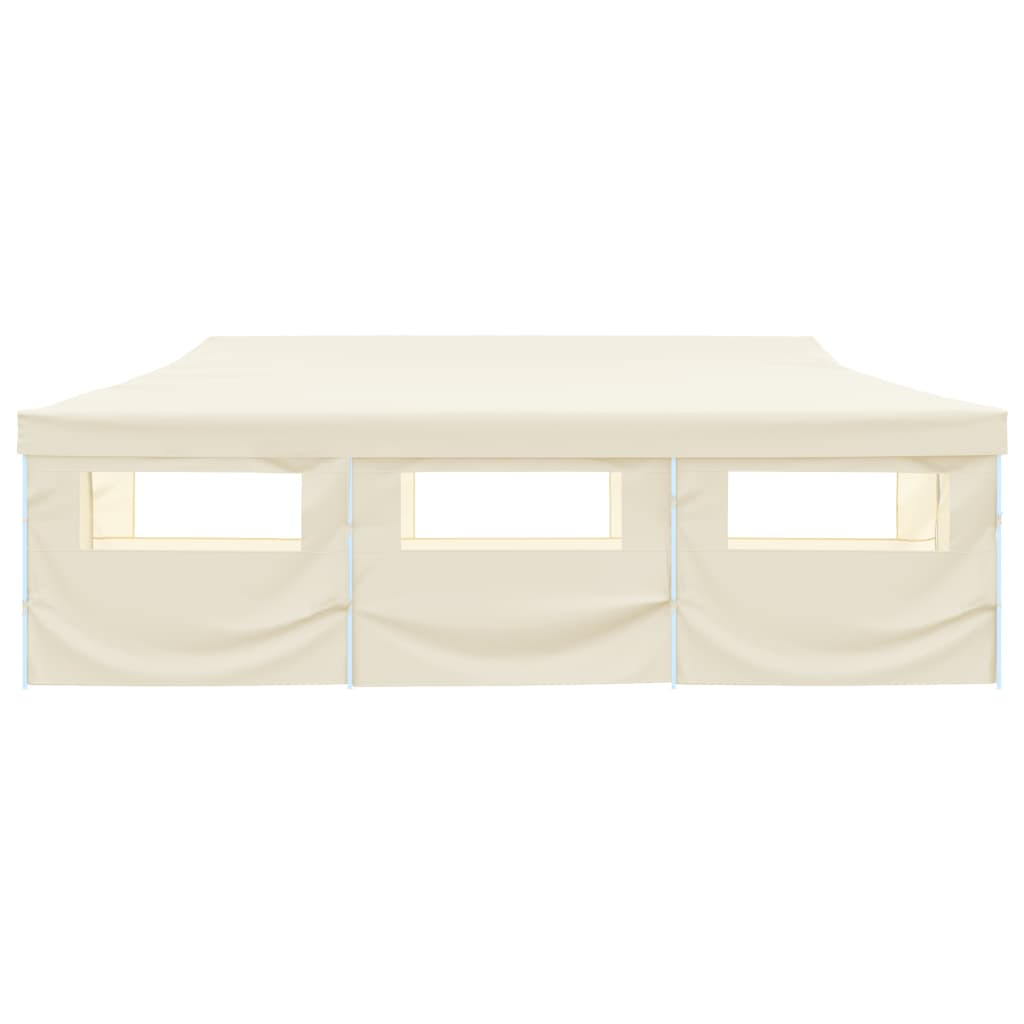 foldbart pop op-festtelt med 8 sidevægge 870x291x315 cm cremefarvet