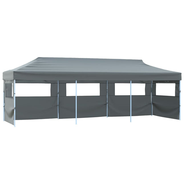 foldbart pop op-festtelt med 5 sidevægge 870x291x315 cm antracitgrå