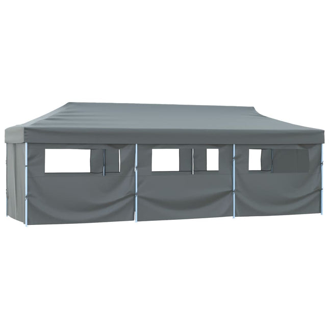foldbart pop op-festtelt med 8 sidevægge 870x291x315 cm antracitgrå