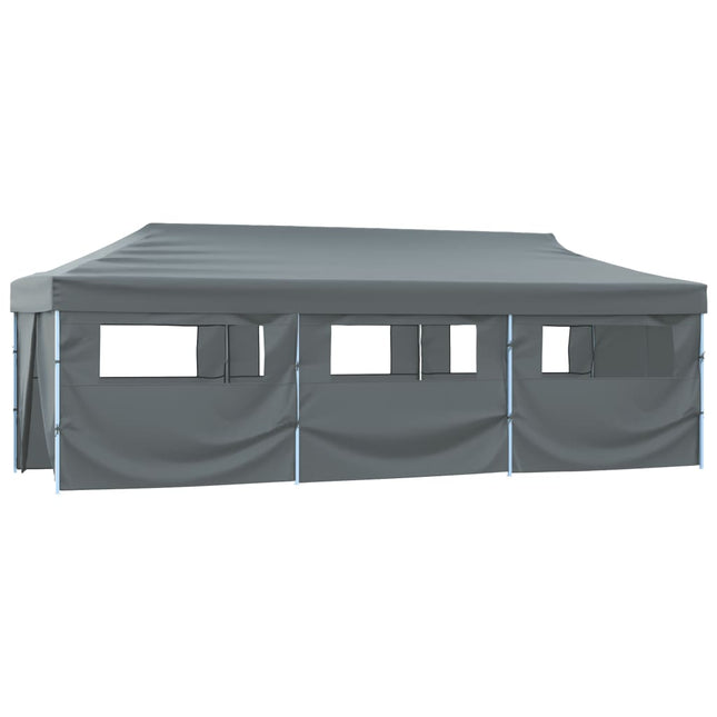 foldbart pop op-festtelt med 8 sidevægge 870x291x315 cm antracitgrå