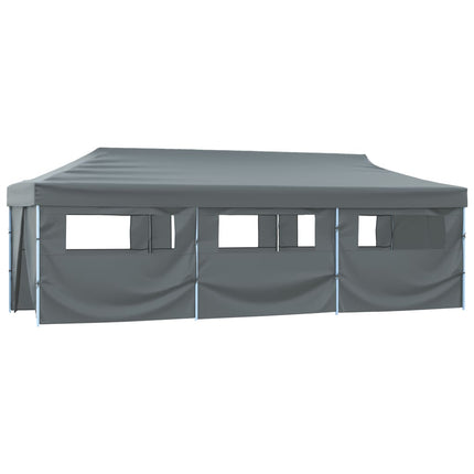 foldbart pop op-festtelt med 8 sidevægge 870x291x315 cm antracitgrå