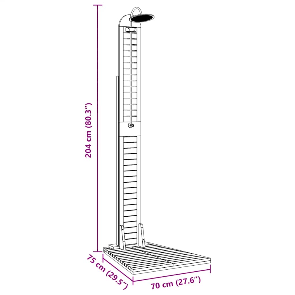 havebruser 70x75x204 cm massivt teak