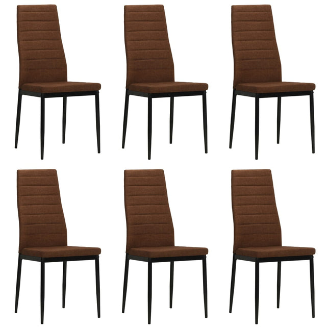 spisebordsstole 6 stk. stof brun