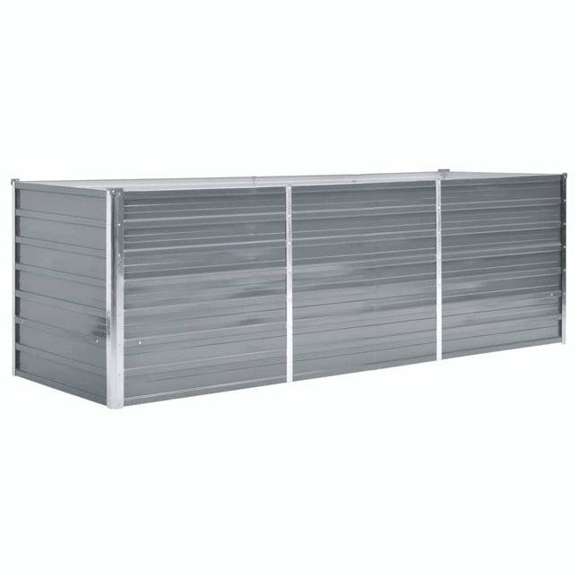 forhøjet plantekasse 240x80x77 cm galvaniseret stål grå