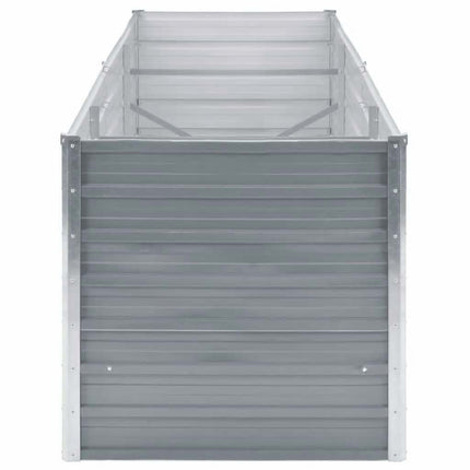 forhøjet plantekasse 240x80x77 cm galvaniseret stål grå