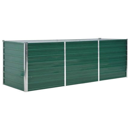 forhøjet plantekasse 240x80x77 cm galvaniseret stål grøn