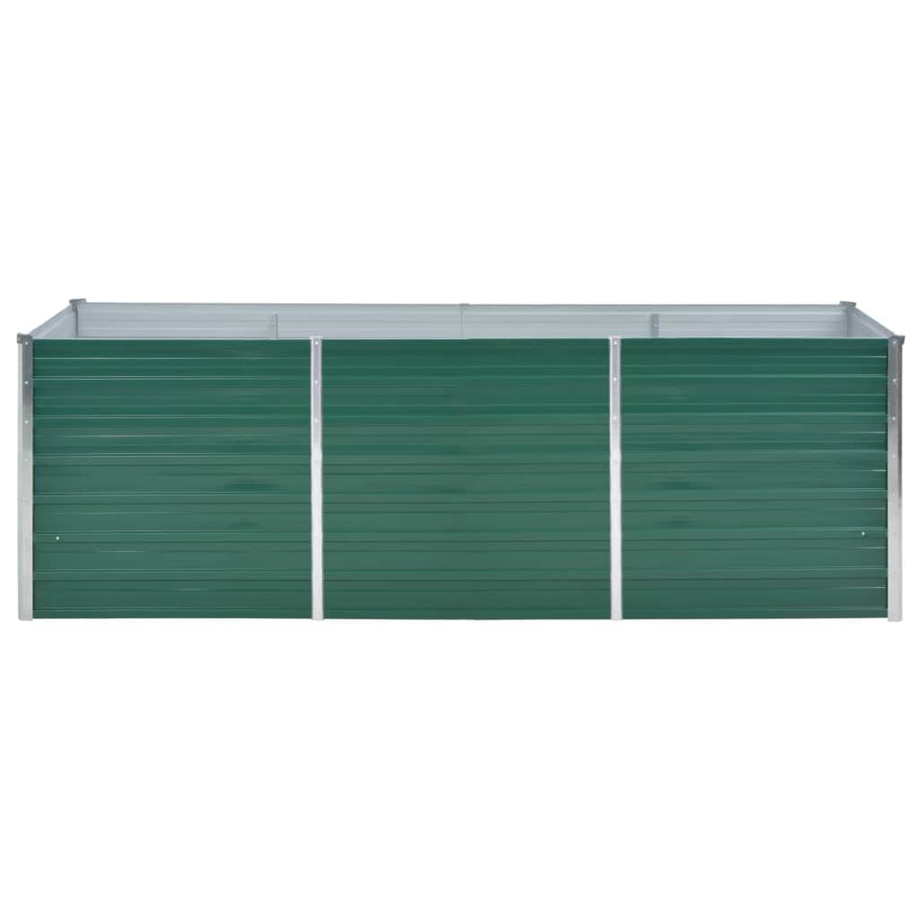 forhøjet plantekasse 240x80x77 cm galvaniseret stål grøn