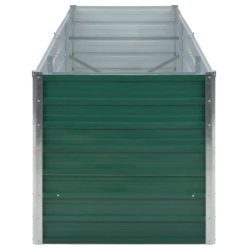 forhøjet plantekasse 240x80x77 cm galvaniseret stål grøn