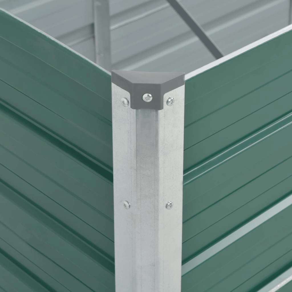 forhøjet plantekasse 240x80x77 cm galvaniseret stål grøn
