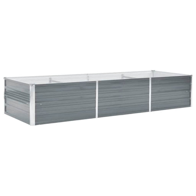 forhøjet plantekasse 240x80x45 cm galvaniseret stål grå