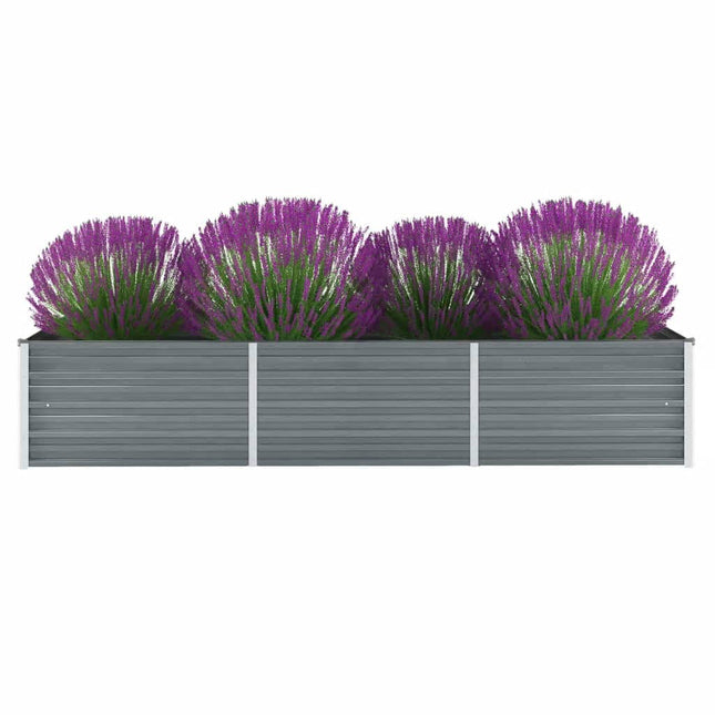 forhøjet plantekasse 240x80x45 cm galvaniseret stål grå