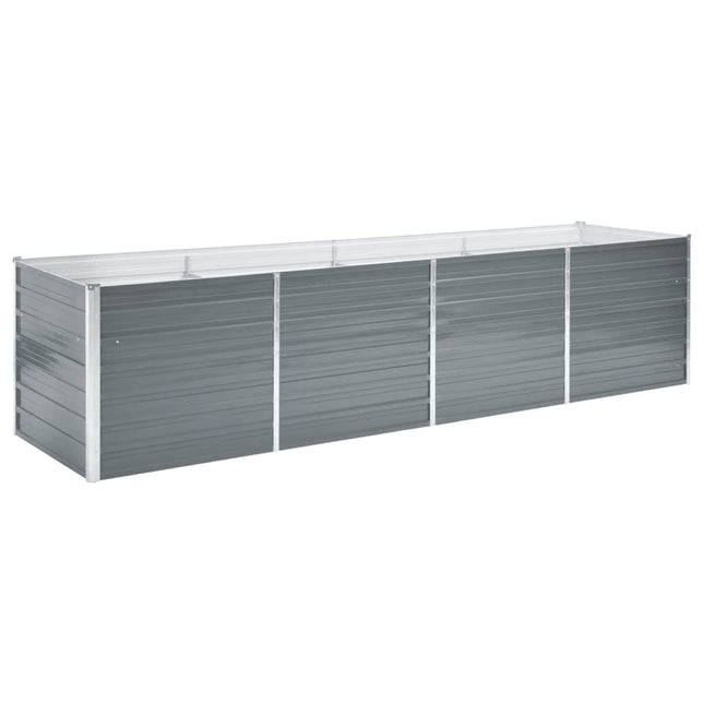 forhøjet plantekasse 320x80x77 cm galvaniseret stål grå