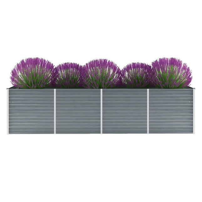 forhøjet plantekasse 320x80x77 cm galvaniseret stål grå