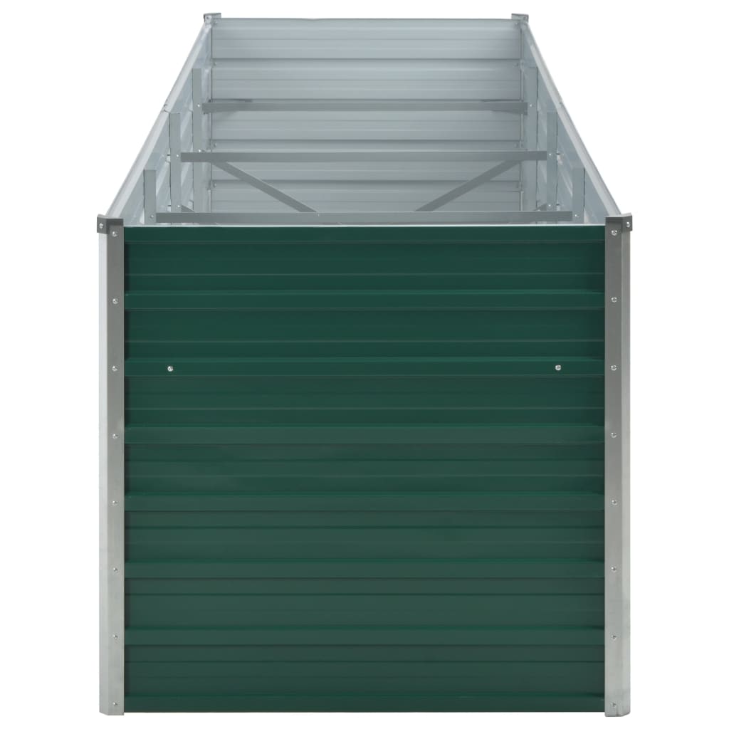 forhøjet plantekasse 320x80x77 cm galvaniseret stål grøn