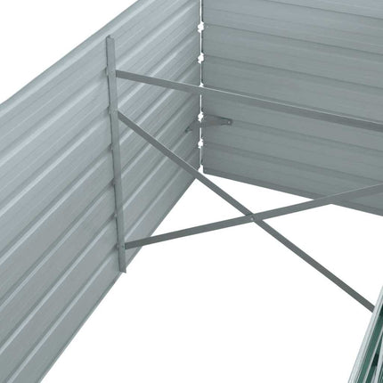 forhøjet plantekasse 320x80x77 cm galvaniseret stål grøn