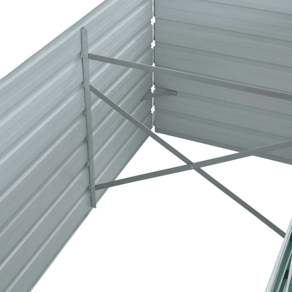 forhøjet plantekasse 320x80x77 cm galvaniseret stål grøn