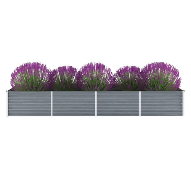 forhøjet plantekasse 320x80x45 cm galvaniseret stål grå