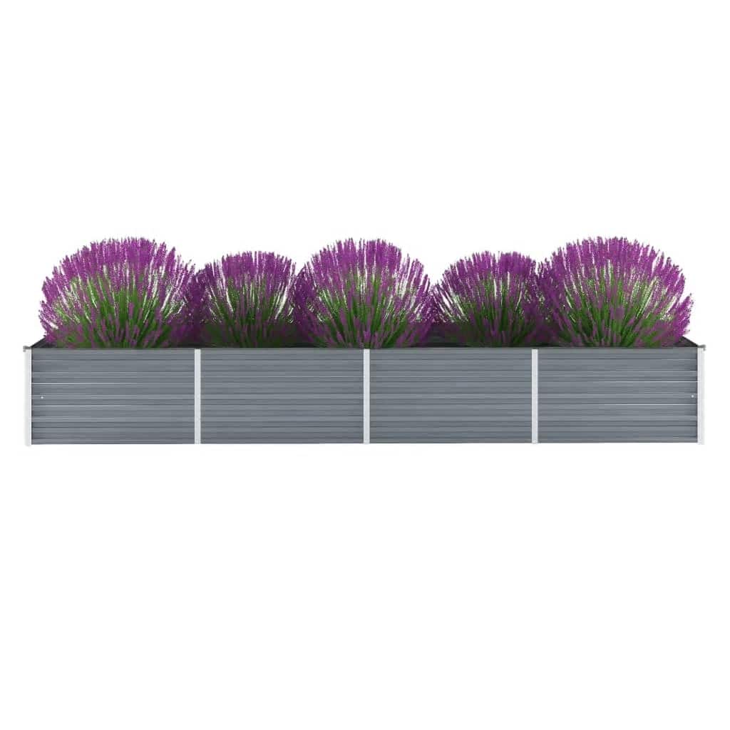 forhøjet plantekasse 320x80x45 cm galvaniseret stål grå