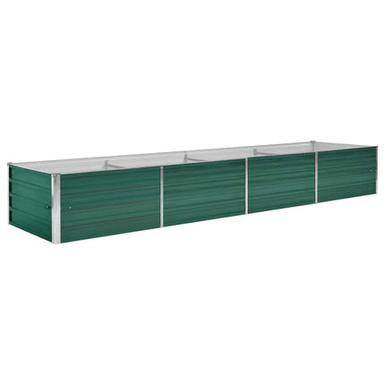 forhøjet plantekasse 320x80x45 cm galvaniseret stål grøn