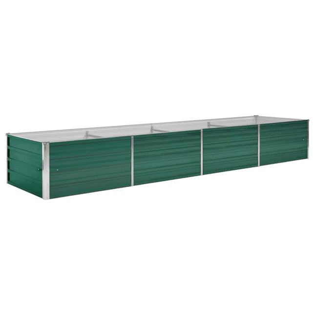 forhøjet plantekasse 320x80x45 cm galvaniseret stål grøn