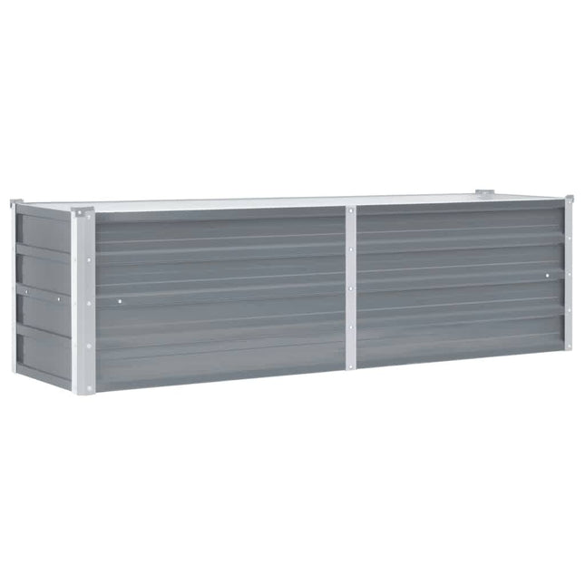 forhøjet plantekasse 160x40x45 cm galvaniseret stål grå