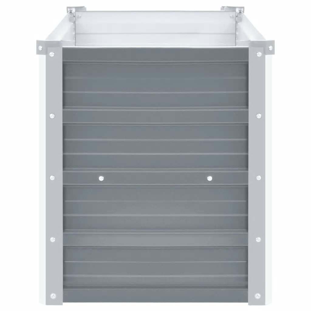 forhøjet plantekasse 160x40x45 cm galvaniseret stål grå