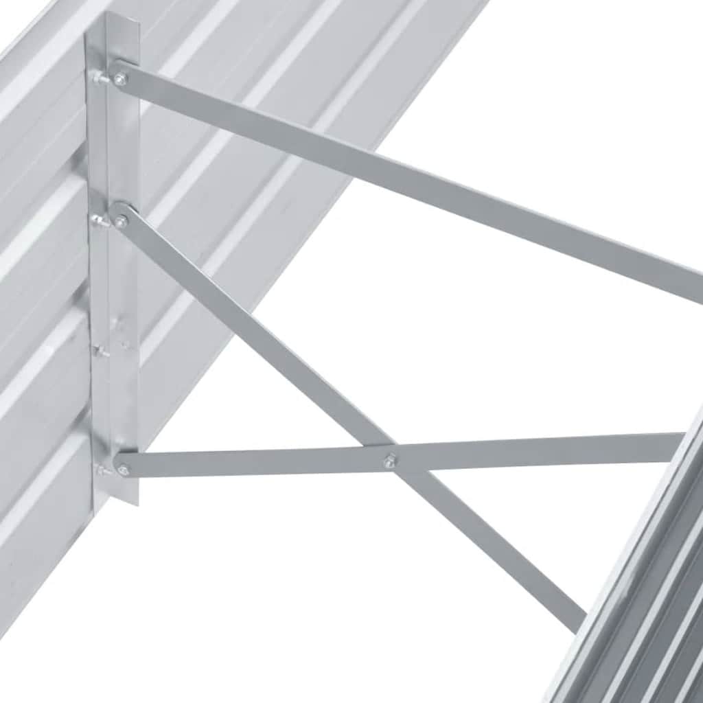 forhøjet plantekasse 160x40x45 cm galvaniseret stål grå