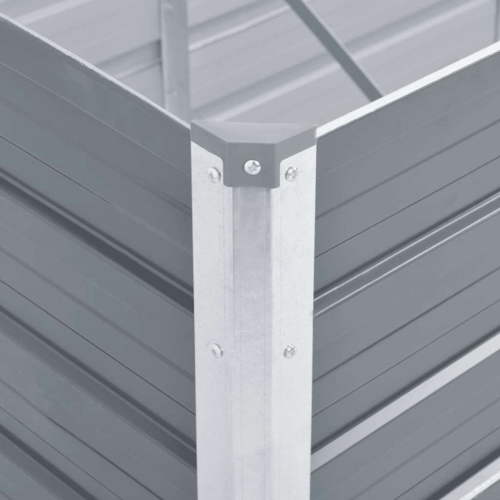 forhøjet plantekasse 160x40x45 cm galvaniseret stål grå