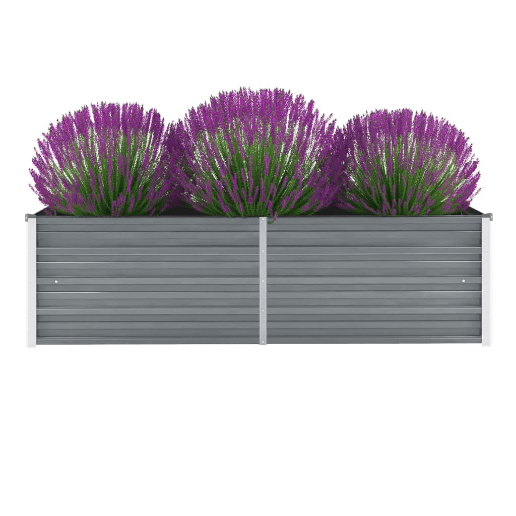 forhøjet plantekasse 160x40x45 cm galvaniseret stål grå