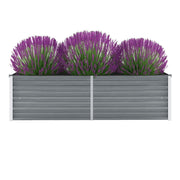 forhøjet plantekasse 160x40x45 cm galvaniseret stål grå