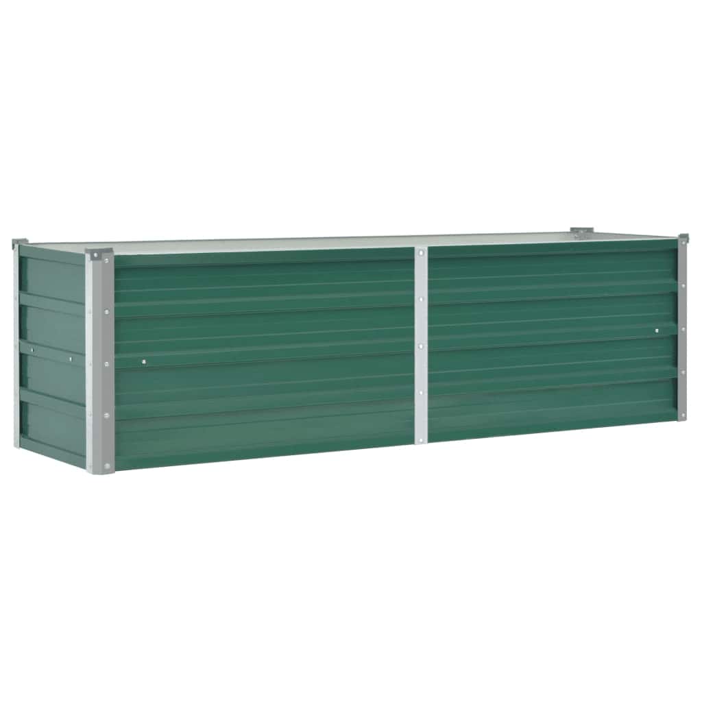 forhøjet plantekasse 160x40x45 cm galvaniseret stål grøn