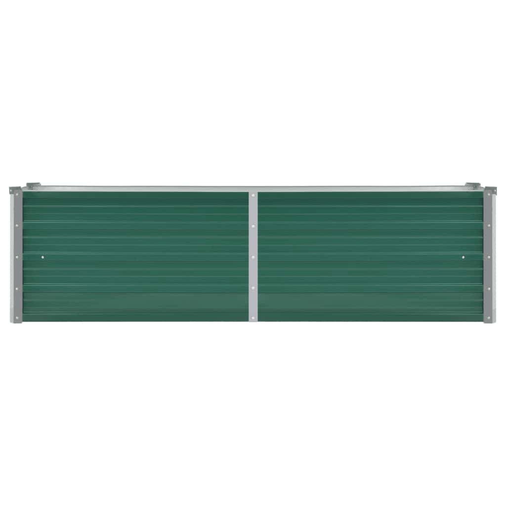 forhøjet plantekasse 160x40x45 cm galvaniseret stål grøn