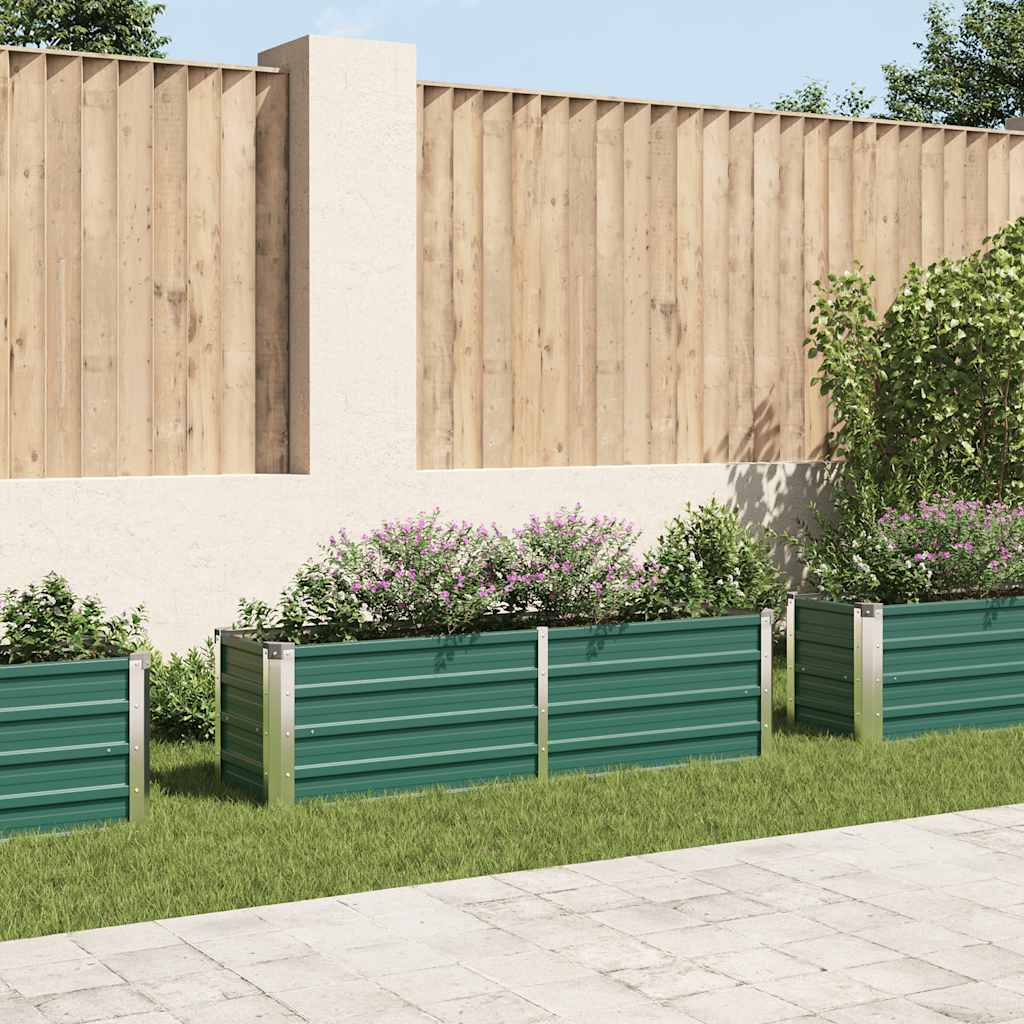 Forhøjet Plantekasse 160x40x45 Cm Galvaniseret Stål Grøn - Vidaxl