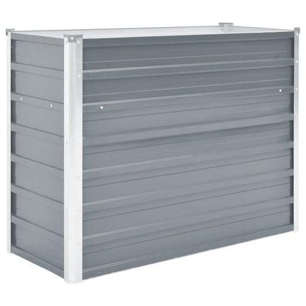 forhøjet plantekasse 100x40x77 cm galvaniseret stål grå