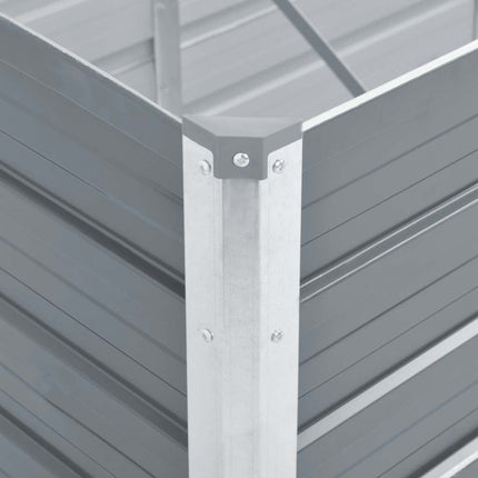 forhøjet plantekasse 100x40x77 cm galvaniseret stål grå