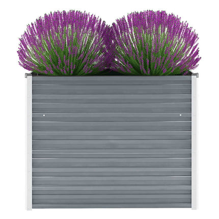 forhøjet plantekasse 100x40x77 cm galvaniseret stål grå