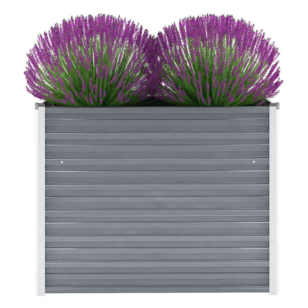 forhøjet plantekasse 100x40x77 cm galvaniseret stål grå