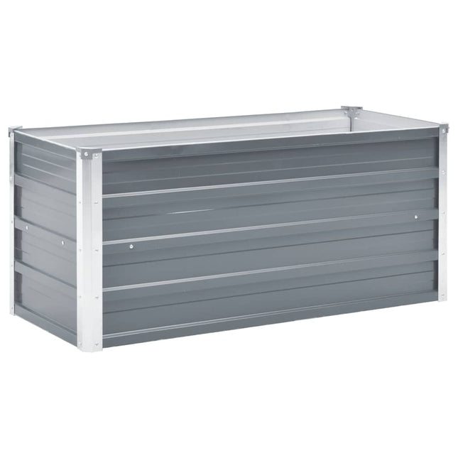 forhøjet plantekasse 100x40x45 cm galvaniseret stål grå