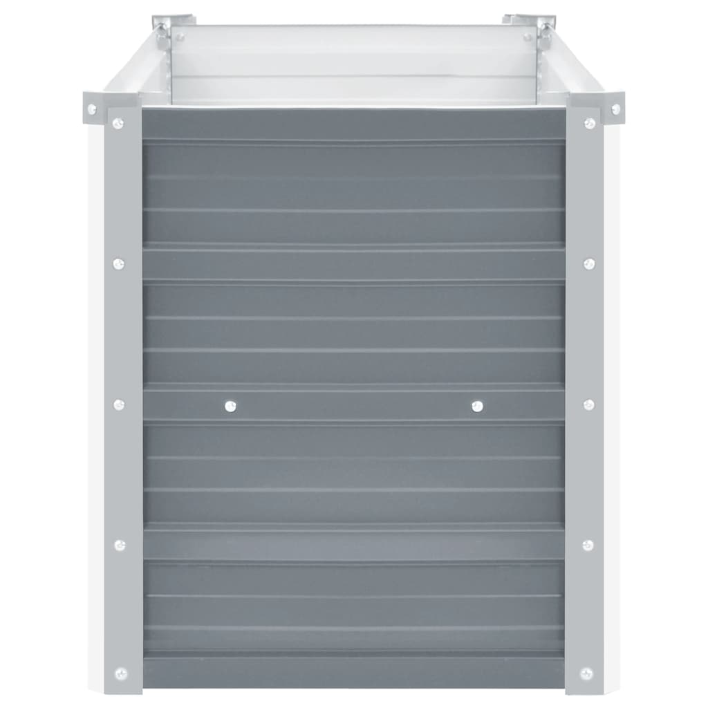 forhøjet plantekasse 100x40x45 cm galvaniseret stål grå