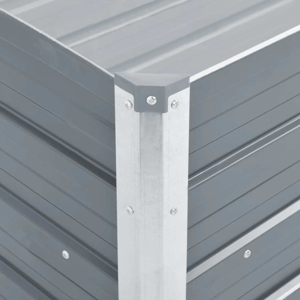 forhøjet plantekasse 100x40x45 cm galvaniseret stål grå
