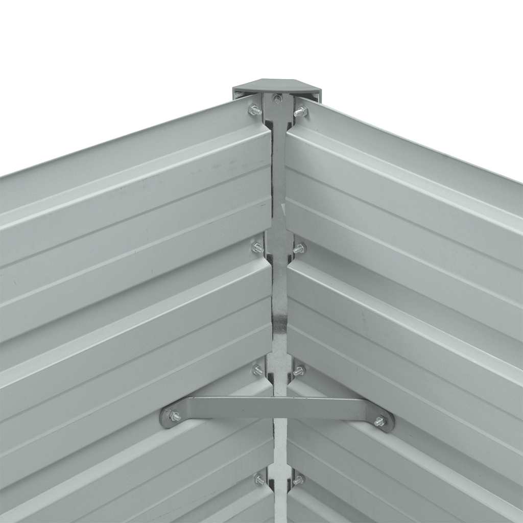 forhøjet plantekasse 100x40x45 cm galvaniseret stål grå