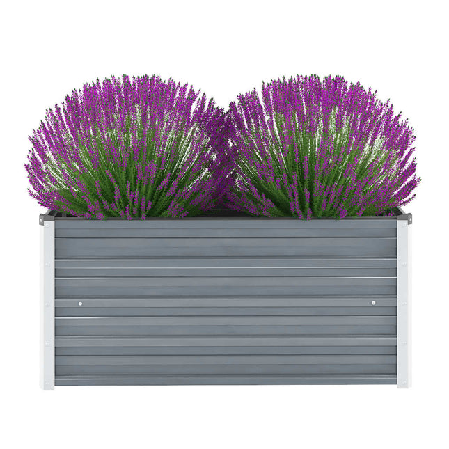forhøjet plantekasse 100x40x45 cm galvaniseret stål grå