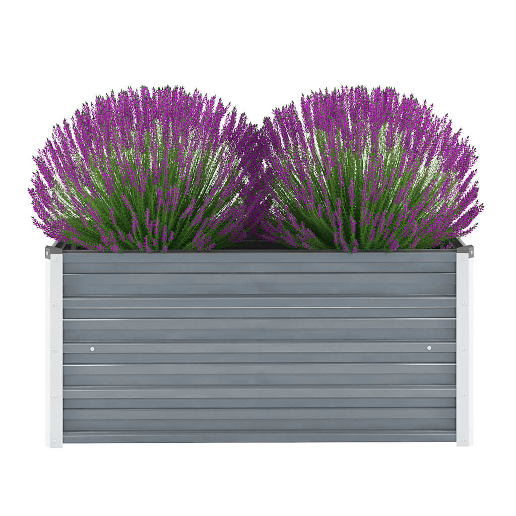 forhøjet plantekasse 100x40x45 cm galvaniseret stål grå