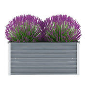 forhøjet plantekasse 100x40x45 cm galvaniseret stål grå